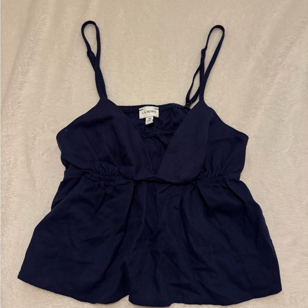La Hearts Navy Camisole Top